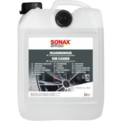 SONAX PROFILINE Limpador de jantes sem ácido (5 L) PH neutro não corrosivo Para a limpeza energética de todos os aros de aço, liga e cromados com indicador de eficácia + proteção de superfície SONAX PROFILINE Limpador de jantes sem ácido (5 L) PH neutro não corrosivo Para a limpeza energética de todos os aros de aço, liga e cromados com indicador de eficácia + proteção de superfície