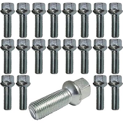TRACER 20 parafusos de roda Mercedes M12 x 1,5 40 mm hexagonal, aço prateado TRACER 20 parafusos de roda Mercedes M12 x 1,5 40 mm hexagonal, aço prateado