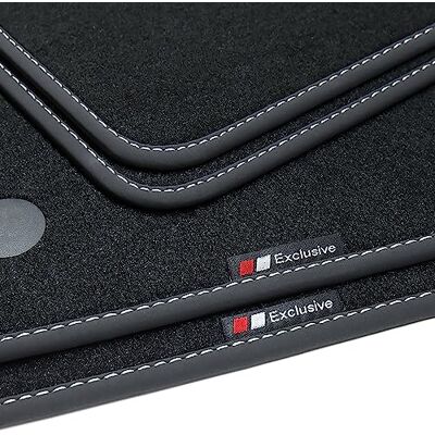 ART BEF965 Exclusive-Line tapetes para Mercedes-Benz GLC X253/ C253 ano 2015-2022, costura: prata 4-piezas 100% Ajuste perfecto Logo Sistema de fijación Ribete textil Costuras manuales Velour ART BEF965 Exclusive-Line tapetes para Mercedes-Benz GLC X253/ C253 ano 2015-2022, costura: prata 4-piezas 100% Ajuste perfecto Logo Sistema de fijación Ribete textil Costuras manuales Velour