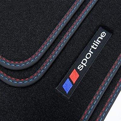 ART tapetes para BMW Série 3 F30 F31 2012-2019 4 peças 100 % ajuste perfeito Sportline Design sistema de fixação fiação têxtil costuras manuais Velour ART tapetes para BMW Série 3 F30 F31 2012-2019 4 peças 100 % ajuste perfeito Sportline Design sistema de fixação fiação têxtil costuras manuais Velour