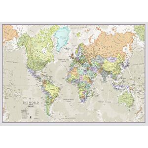 Maps International Mapa del mundo, póster clásico con el mapa del mundo, plastificado – 84,1 x 59,4 cm – Colores clásicos Maps International Mapa del mundo, póster clásico con el mapa del mundo, plastificado – 84,1 x 59,4 cm – Colores clásicos