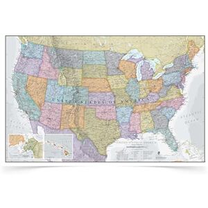 Maps International USA Map Classic Laminado de folha frontal, 91,4 (largura) x 61 cm (altura) Maps International USA Map Classic Laminado de folha frontal, 91,4 (largura) x 61 cm (altura)
