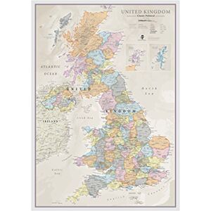 Maps International United Kingdom political classic wallmap Maps International United Kingdom political classic wallmap