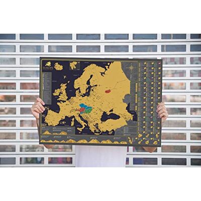 68travel Póster de mapa da Europa para raspar – Belo mapa (A1) de luxo – presente de viagem perfeito – 84,1 cm x 59,4 cm 68travel Póster de mapa da Europa para raspar – Belo mapa (A1) de luxo – presente de viagem perfeito – 84,1 cm x 59,4 cm