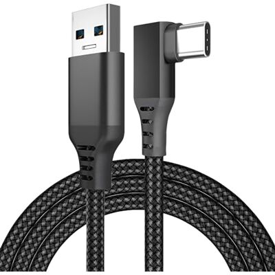 MMOBIEL Cabo de Ligação USB para USB-C VR para Meta Quest 3 / Quest 2 / Pro/Pico 4 e PC/Steam VR Cabo Trançado Nylon Type-C de 90 Graus para Óculos de Realidade Virtual de Jogos 5m Preto MMOBIEL Cabo de Ligação USB para USB-C VR para Meta Quest 3 / Quest 2 / Pro/Pico 4 e PC/Steam VR Cabo Trançado Nylon Type-C de 90 Graus para Óculos de Realidade Virtual de Jogos 5m Preto