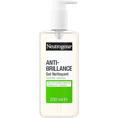 Neutrogena Gel de limpeza antibrilho (garrafa de bomba de 200 ml) Limpador facial com lima e aloé vera (0,5%) Neutrogena Gel de limpeza antibrilho (garrafa de bomba de 200 ml) Limpador facial com lima e aloé vera (0,5%)