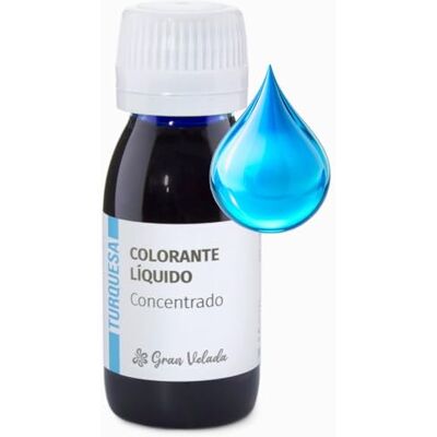 GRAN VELADA Corante turquesa concentrado líquido para cosméticos qualidade profissional e orgânico, pigmento hidrosolúvel para cremes, geles, champô fácil de misturar embalagem prática GRAN VELADA Corante turquesa concentrado líquido para cosméticos qualidade profissional e orgânico, pigmento hidrosolúvel para cremes, geles, champô fácil de misturar embalagem prática