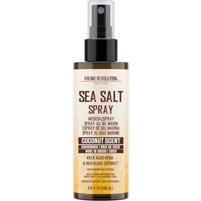 Viking Spray de Sal Marinha para Cabelo Masculino Aroma de Coco Com Algas, Aloe Vera e Alga Vermelha Spray de Sal Marinho para Homens Volume e Textura 260 ml Viking Spray de Sal Marinha para Cabelo Masculino Aroma de Coco Com Algas, Aloe Vera e Alga Vermelha Spray de Sal Marinho para Homens Volume e Textura 260 ml