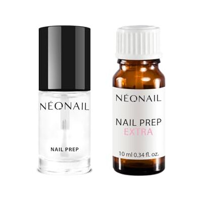 NÉONAIL Nail Prep 7,2 ml e Nail Prep Extra 10 ml, conjunto desidratador de unhas, desengordurante para unhas, preparado para esmalte em gel UV semipermanente NÉONAIL Nail Prep 7,2 ml e Nail Prep Extra 10 ml, conjunto desidratador de unhas, desengordurante para unhas, preparado para esmalte em gel UV semipermanente