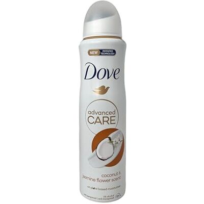 Dove Desodorante em aerossol para mulher, 6 unidades, aroma de coco e jasmim, 0% álcool/antiperspirante, 150 ml Dove Desodorante em aerossol para mulher, 6 unidades, aroma de coco e jasmim, 0% álcool/antiperspirante, 150 ml