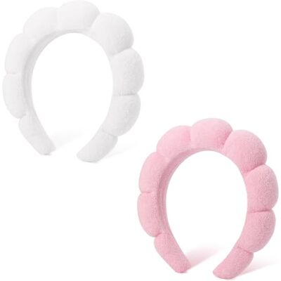 DRESHOW Faixa de Spa para Mulheres Faixa com Esponja para Lavar o Rosto Nuvens Suave Tecido Felpudo Faixas para o Cuidado da Pele Maquilhagem DRESHOW Faixa de Spa para Mulheres Faixa com Esponja para Lavar o Rosto Nuvens Suave Tecido Felpudo Faixas para o Cuidado da Pele Maquilhagem
