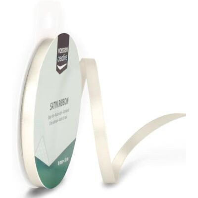 Creative Fita de cetim 6 mm x 10 m branco antigo Creative Fita de cetim 6 mm x 10 m branco antigo