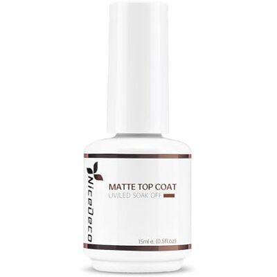 Nicedeco Top Coat mate semipermanentes vernizes semipermanentes para unhas camada superior UV LED Soak Off unhas de gel 15 ml Nicedeco Top Coat mate semipermanentes vernizes semipermanentes para unhas camada superior UV LED Soak Off unhas de gel 15 ml