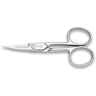 3 Claveles Tesoura de unhas Tesoura de unhas com lâminas curvas para manicure para dar forma às unhas das mãos em aço inoxidável 10 cm 4 3 Claveles Tesoura de unhas Tesoura de unhas com lâminas curvas para manicure para dar forma às unhas das mãos em aço inoxidável 10 cm 4