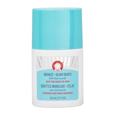 First Aid Beauty Gotas Bronze Glow com niacinamida, unificam tom, confundem poros, hidratam 24 h, não comedogénicas, seguras para pele sensível, toque bronzeado, 30 ml First Aid Beauty Gotas Bronze Glow com niacinamida, unificam tom, confundem poros, hidratam 24 h, não comedogénicas, seguras para pele sensível, toque bronzeado, 30 ml