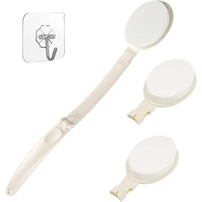 LFJ Aplicador creme para as costas, Aplicador de loção com cabo longo dobrável esponja de banho escova para o corpo com 2 cabeças de substituição LFJ Aplicador creme para as costas, Aplicador de loção com cabo longo dobrável esponja de banho escova para o corpo com 2 cabeças de substituição