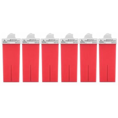 Dermawax Cera depilatória tíbia roll-on facial rosa, 6 cartuchos de 100 ml 6 cartuchos rosa de 100 ml (600 ml) com rolo estreito para áreas pequenas; aquecedor e bandas não tecidas não incluídas. Dermawax Cera depilatória tíbia roll-on facial rosa, 6 cartuchos de 100 ml 6 cartuchos rosa de 100 ml (600 ml) com rolo estreito para áreas pequenas; aquecedor e bandas não tecidas não incluídas.