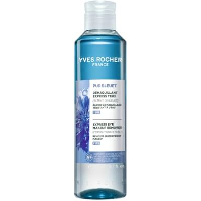 Yves Rocher Desmaquilhagem olhos Pur Bleuet bifásico com ciano bio 200 ml Remove rapidamente a maquilhagem Waterproof adequado para olhos sensíveis, lentes e lábios, respeita a PH da pele Yves Rocher Desmaquilhagem olhos Pur Bleuet bifásico com ciano bio 200 ml Remove rapidamente a maquilhagem Waterproof adequado para olhos sensíveis, lentes e lábios, respeita a PH da pele