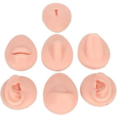 FOLOSAFENAR Peças do corpo de silicone, modelo de prática de perfuração do corpo de silicone realista, modelo de umbigo e língua da boca do nariz da orelha reutilizável, para (cor da pele clara) FOLOSAFENAR Peças do corpo de silicone, modelo de prática de perfuração do corpo de silicone realista, modelo de umbigo e língua da boca do nariz da orelha reutilizável, para (cor da pele clara)
