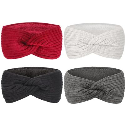 DRESHOW Diadema de Malha Quente para Mulher Aquecedor de Orelhas de Inverno Diademas de Crochet Bandas Grossas para o Cabelo de Lã DRESHOW Diadema de Malha Quente para Mulher Aquecedor de Orelhas de Inverno Diademas de Crochet Bandas Grossas para o Cabelo de Lã