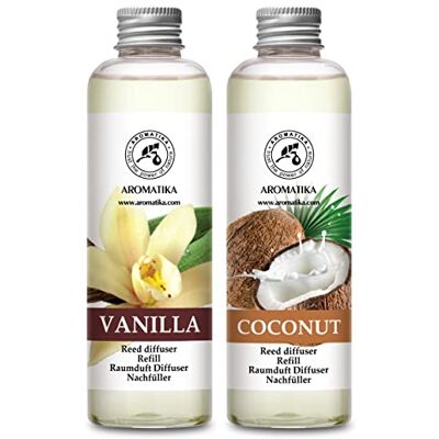 Trust Recarga de difusor de baunilha, substituição difusor coco 2 x 200 ml, fragrâncias de duradouras, aroma de baunilha, aroma de coco, ambiente ambiental, difusor de aromaterapia, difusor aroma Trust Recarga de difusor de baunilha, substituição difusor coco 2 x 200 ml, fragrâncias de duradouras, aroma de baunilha, aroma de coco, ambiente ambiental, difusor de aromaterapia, difusor aroma