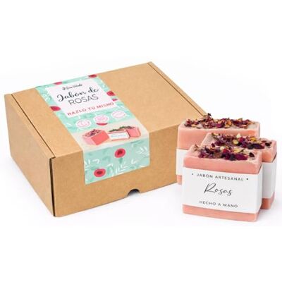 GRAN VELADA Kit como fazer sabão de rosas Conjunto para elaborar 20 sabonetes caseiros com pétalas de rosa inclui materiais instruções ideia presente original GRAN VELADA Kit como fazer sabão de rosas Conjunto para elaborar 20 sabonetes caseiros com pétalas de rosa inclui materiais instruções ideia presente original