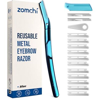 ZOMCHI Lâmina para sobrancelhas, lâmina facial, azul ZOMCHI Lâmina para sobrancelhas, lâmina facial, azul