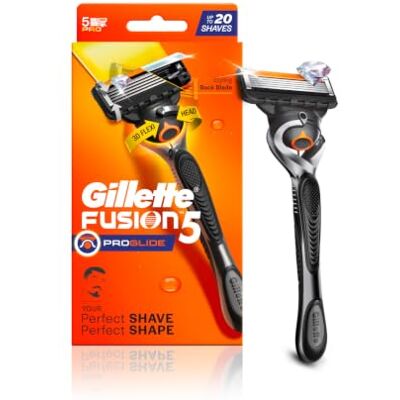 Gillette Fusion5 ProGlide Máquina de barbear manual para homem, 1 pega 1 lâmina de substituição, pega FlexBall, 5 lâminas com revestimento semelhante ao diamante, lâmina traseira de precisão Gillette Fusion5 ProGlide Máquina de barbear manual para homem, 1 pega 1 lâmina de substituição, pega FlexBall, 5 lâminas com revestimento semelhante ao diamante, lâmina traseira de precisão