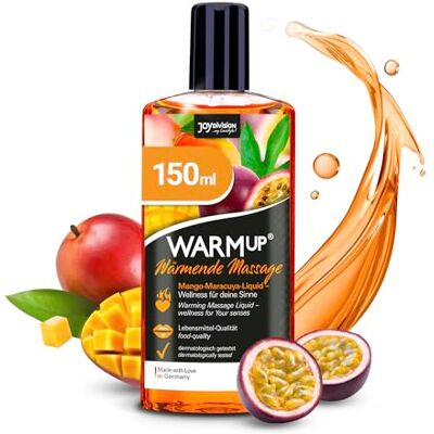 JOYDIVISION WARMup 150 ml Líquido de Massagem com Aroma e Sabor de Manga e Maracujá Efeito Aquecimento Ideal para Massagem com Óleo JOYDIVISION WARMup 150 ml Líquido de Massagem com Aroma e Sabor de Manga e Maracujá Efeito Aquecimento Ideal para Massagem com Óleo