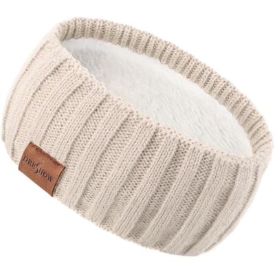 DRESHOW Diadema de Malha Aquecida para Mulher Protetores de Orelhas de Inverno Elásticos Diademas de Crochê Bandas Grossas com Forro Polar para o Cabelo de Lã DRESHOW Diadema de Malha Aquecida para Mulher Protetores de Orelhas de Inverno Elásticos Diademas de Crochê Bandas Grossas com Forro Polar para o Cabelo de Lã