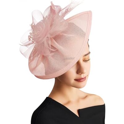DRESHOW Fascinator Chapéu de mulher Tea Party Hats vintage Pillbox Elegante toque de gala, chapéu de cocktail, com pinça de cabelo, Sinamay leve, toucados para convidados para casamentos DRESHOW Fascinator Chapéu de mulher Tea Party Hats vintage Pillbox Elegante toque de gala, chapéu de cocktail, com pinça de cabelo, Sinamay leve, toucados para convidados para casamentos
