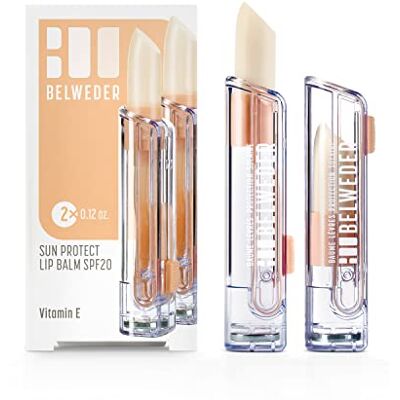 BELWEDER Bsparadisy Labiais protetor solar SPF20 com vitamina E, bálsamo labial protetor, calmante, regenerador, ideal para mar e montanha, Lip Balm transparente para homem e mulher (2 x 3,5 g) BELWEDER Bsparadisy Labiais protetor solar SPF20 com vitamina E, bálsamo labial protetor, calmante, regenerador, ideal para mar e montanha, Lip Balm transparente para homem e mulher (2 x 3,5 g)
