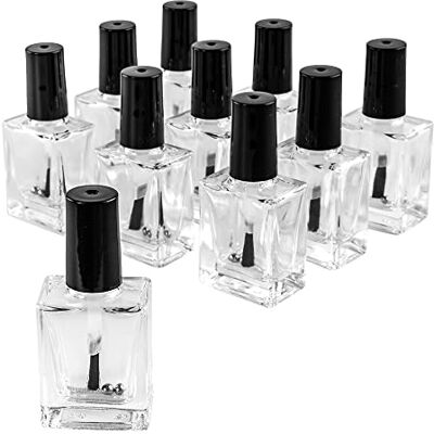Ideen mit Herz Garrafas vazias para 10 ml de conteúdo, garrafas vazias para verniz de unhas, de vidro, 6,8 x 3,1 x 2 cm, com aplicador de pincel, 10 unidades Ideen mit Herz Garrafas vazias para 10 ml de conteúdo, garrafas vazias para verniz de unhas, de vidro, 6,8 x 3,1 x 2 cm, com aplicador de pincel, 10 unidades