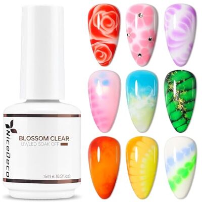 Nicedeco Vernizes semipermanentes para unhas Blossom Gel Soak Off UV LED unhas de gel transparente Blooming flores perigos Nail Art 15 ml Nicedeco Vernizes semipermanentes para unhas Blossom Gel Soak Off UV LED unhas de gel transparente Blooming flores perigos Nail Art 15 ml