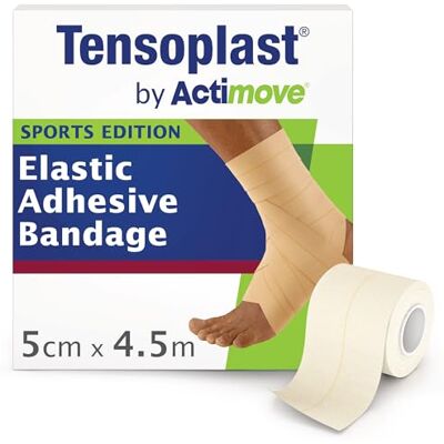 Actimove Tensoplast by Sports Edition EAB Fita para compressão firme, com suporte médio para articulações, 5 cm x 4,5 m, creme, 1 rolo Actimove Tensoplast by Sports Edition EAB Fita para compressão firme, com suporte médio para articulações, 5 cm x 4,5 m, creme, 1 rolo