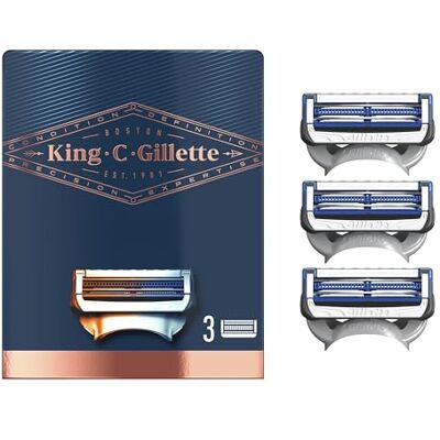 Gillette Lâminas de barbear homem para máquina de barbear com SkinGuard, embalagem de 3 peças sobressalentes Gillette Lâminas de barbear homem para máquina de barbear com SkinGuard, embalagem de 3 peças sobressalentes