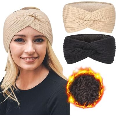 DRESHOW Fita de malha quente para mulher aquecedor de orelhas de inverno diadema de crochê faixas grossas para o cabelo de lã DRESHOW Fita de malha quente para mulher aquecedor de orelhas de inverno diadema de crochê faixas grossas para o cabelo de lã