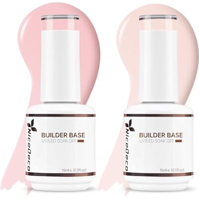 Nicedeco Gel unhas construtor vernizes semipermanentes para unhas sem crueldade UV/LED Soak-Off cores vibrantes e duradouras vegan 2 x 15 ml set 8 Nicedeco Gel unhas construtor vernizes semipermanentes para unhas sem crueldade UV/LED Soak-Off cores vibrantes e duradouras vegan 2 x 15 ml set 8