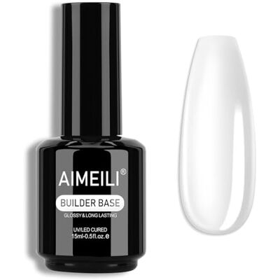 AIMEILI Construtor de Gel e Base Coat de Gel para Unhas, 15ML Esmaltes Semipermanentes para Extensão de Unhas Gel Construção de Dicas de Unhas Rápidas Molde de Dedo UV LED Base de Construção AIMEILI Construtor de Gel e Base Coat de Gel para Unhas, 15ML Esmaltes Semipermanentes para Extensão de Unhas Gel Construção de Dicas de Unhas Rápidas Molde de Dedo UV LED Base de Construção