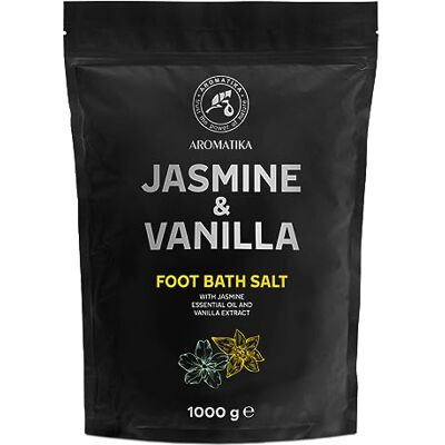 Trust Sal de banho para pés jasmim baunilha 1000 g sal marinho natural banho de pés aditivo para casa de banho de pés com óleo essencial de jasmim e extrato de baunilha cuidado com os pés pedicure Trust Sal de banho para pés jasmim baunilha 1000 g sal marinho natural banho de pés aditivo para casa de banho de pés com óleo essencial de jasmim e extrato de baunilha cuidado com os pés pedicure