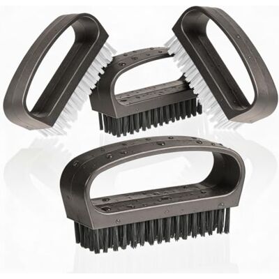 Hausfelder Escova de mão com pega Escova rígida para unhas, conjunto de 4 escovas para lavar à mão, preto e branco (cerdas duras e macias), conjunto de 4 unidades Hausfelder Escova de mão com pega Escova rígida para unhas, conjunto de 4 escovas para lavar à mão, preto e branco (cerdas duras e macias), conjunto de 4 unidades