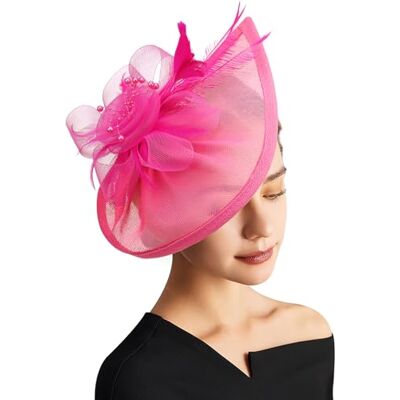 DRESHOW Fascinator Chapéu de mulher Tea Party Hats vintage Pillbox Elegante toque de gala, chapéu de cocktail, com pinça de cabelo, Sinamay leve, toucados para convidados para casamentos DRESHOW Fascinator Chapéu de mulher Tea Party Hats vintage Pillbox Elegante toque de gala, chapéu de cocktail, com pinça de cabelo, Sinamay leve, toucados para convidados para casamentos