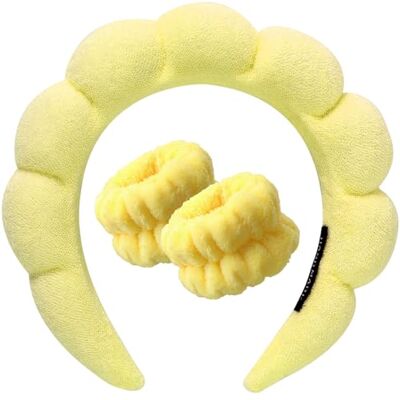 DRESHOW Bandolete Spa para Lavar o Rosto Conjunto de Pulseiras Esponja de Enrolamento Suave Maquiagem Cuidado com a Pele Bandolete Antiderrapante para Mulher DRESHOW Bandolete Spa para Lavar o Rosto Conjunto de Pulseiras Esponja de Enrolamento Suave Maquiagem Cuidado com a Pele Bandolete Antiderrapante para Mulher