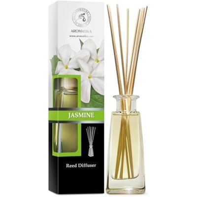 Trust Difusor de jasmim de 100 ml, fragrâncias ambientais intensas e duradouras, difusor aromático para casa aroma floral ambiente difusor perfumado aromaterapia Reed Diffuser Trust Difusor de jasmim de 100 ml, fragrâncias ambientais intensas e duradouras, difusor aromático para casa aroma floral ambiente difusor perfumado aromaterapia Reed Diffuser