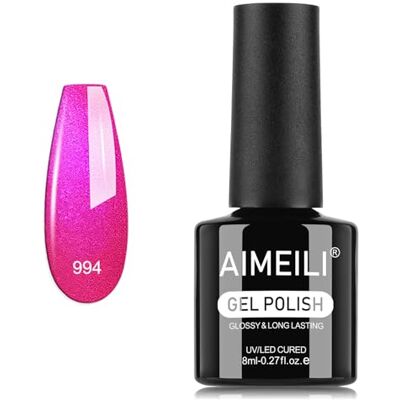AIMEILI Esmalte semipermanente gel UV para unhas, cor rosa brilhante 8 ml, remoção fácil UV/LED Soak Off rosa brilhante para manicure Nail Art Salon Home DIY, 994 AIMEILI Esmalte semipermanente gel UV para unhas, cor rosa brilhante 8 ml, remoção fácil UV/LED Soak Off rosa brilhante para manicure Nail Art Salon Home DIY, 994