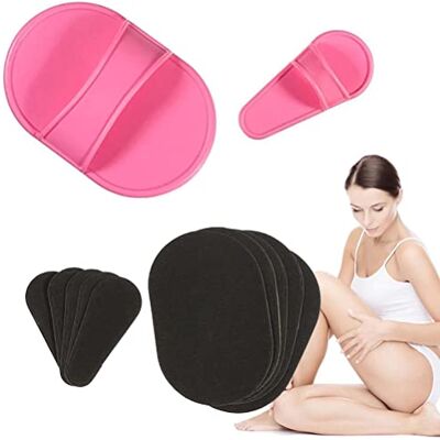 MSLing Conjunto de almofadas de remoção de 10 peças, luva de depilação de remoção de elo de luva de depilação de 2 tamanhos 8 papéis de lixa fina preto de esfoliação para mulher remover lábios do rosto MSLing Conjunto de almofadas de remoção de 10 peças, luva de depilação de remoção de elo de luva de depilação de 2 tamanhos 8 papéis de lixa fina preto de esfoliação para mulher remover lábios do rosto