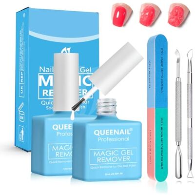 TULAMORIY 2 peças Gel Nail Removedor Set, removedor de esmalte com lima de unhas e empurrador de cutícula, remove de forma rápida e fácil o verniz de unhas, adequado para os amantes da manicura TULAMORIY 2 peças Gel Nail Removedor Set, removedor de esmalte com lima de unhas e empurrador de cutícula, remove de forma rápida e fácil o verniz de unhas, adequado para os amantes da manicura