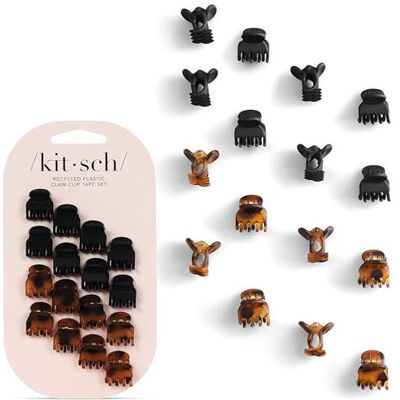 Kitsch Pinças pequenas para o cabelo mini clipes de plástico reciclado para cabelo fino mandíbula pequena Kitsch Pinças pequenas para o cabelo mini clipes de plástico reciclado para cabelo fino mandíbula pequena