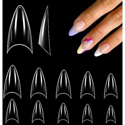 LEA-SHALL 500 Peças Unhas Stiletto Falsas Transparentes para Extensão de Arte de Unhas, Francesa 10 Tamanhos Dicas Unhas Acrílicas Unhas Falsas Pontas de Unhas Artificiais de Gel Semipermanentes Design LEA-SHALL 500 Peças Unhas Stiletto Falsas Transparentes para Extensão de Arte de Unhas, Francesa 10 Tamanhos Dicas Unhas Acrílicas Unhas Falsas Pontas de Unhas Artificiais de Gel Semipermanentes Design