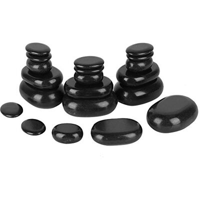 Wakects Pedras de massagem quentes, conjunto de 20 unidades spa Uso em pernas e corpo, pedicure, aplicação com óleo essencial, sessões de spa, 20 unidades, uso profissional Wakects Pedras de massagem quentes, conjunto de 20 unidades spa Uso em pernas e corpo, pedicure, aplicação com óleo essencial, sessões de spa, 20 unidades, uso profissional